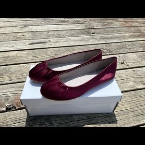 David's Bridal 9W Ballet Flats Wine